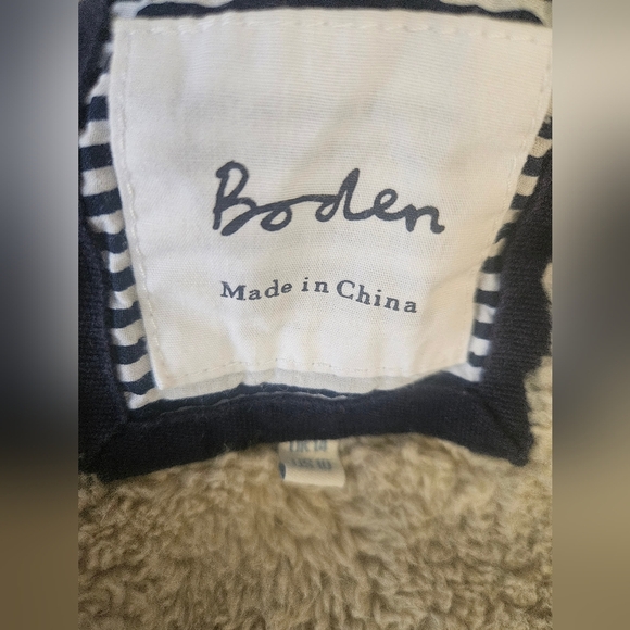 Boden- Women's SZ 10 Navy and White Polka Dot Hoodie - Picture 6 of 9